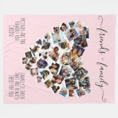 Vrienden en familieleden citeren Foto Heart Collag Fleece Deken (Voorkant (Horizontaal))