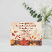 Vrienden en Flanel Vrienden Uitnodiging (Staand voorkant)