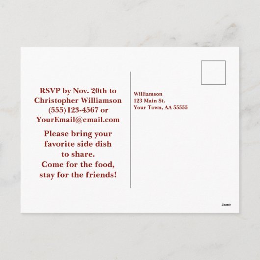 Vrienden en Flanel Vrienden Uitnodiging (Achterkant)