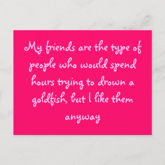 Vrienden en goudvis briefkaart