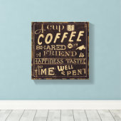 Vrienden en koffie canvas afdruk (Insitu (Houten vloer))