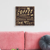 Vrienden en koffie canvas afdruk (Insitu (Woonkamer))