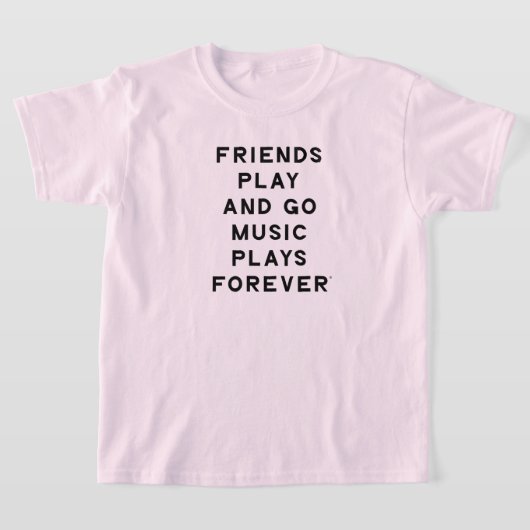 Vrienden en Muziek Quote Meisjes T-Shirt (Laagn)