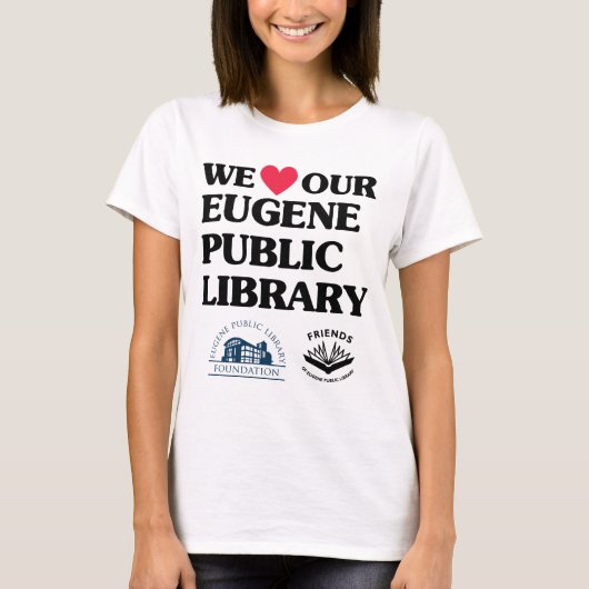 Vrienden en Stichting Liefde Eugene Openbare Bibli T-shirt (Voorkant)