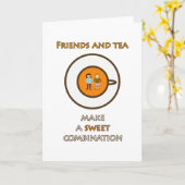 Vrienden en thee - een zoete combinatie - theeslog kaart (Gele Bloem)