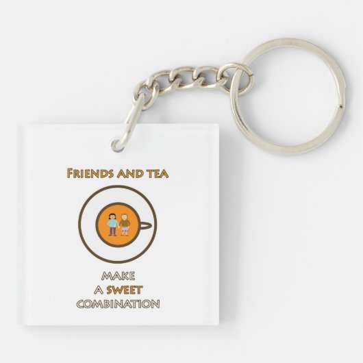 Vrienden en thee - een zoete combinatie - theeslog sleutelhanger (Achterkant)