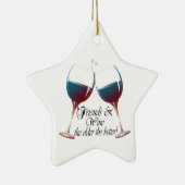 Vrienden en wijn hoe ouder de betere wijnkunst keramisch ornament (Rechts)