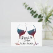 Vrienden en wijn, hoe ouder hoe beter, Wijncadeaut Briefkaart (Staand voorkant)