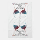 Vrienden en wijn, hoe ouder hoe beter, Wijncadeaut Theedoek (Verticaal)