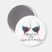 Vrienden en Wijn hoe ouder hoe grappiger Magnet (Voorkant / Achterkant)