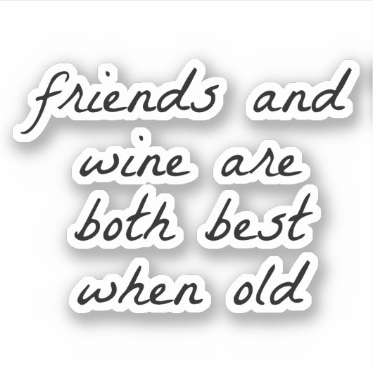 Vrienden en wijnstokers, op maat gesneden sticker (Voorkant)