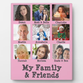 Vrienden & Familienaam Foto Dementie 8x10 Roze Fotoplaat