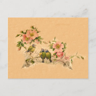 vrienden - Floral en vogels - Briefkaart