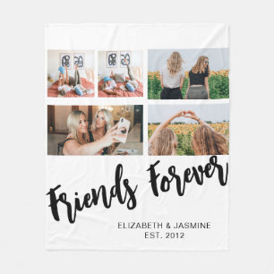 Vrienden Forever Fotocollage Gift voor BFF Custom Fleece Deken