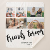 Vrienden Forever Fotocollage Gift voor BFF Custom Sherpa Deken (Voorkant)