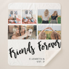 Vrienden Forever Fotocollage Gift voor BFF Custom Sherpa Deken