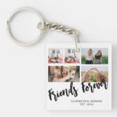 Vrienden Forever Fotocollage Gift voor BFF Custom Sleutelhanger (voorkant)