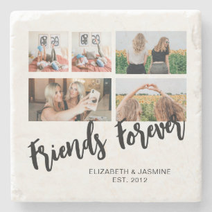 Vrienden Forever Fotocollage Gift voor BFF Custom Stenen Onderzetter