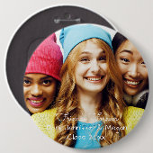 Vrienden Forever. grote foto, klasse afstuderen Ronde Button 6,0 Cm (Voorkant /achterkant)