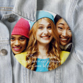 Vrienden Forever. grote foto, klasse afstuderen Ronde Button 6,0 Cm (In situ)