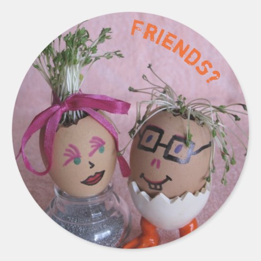 Vrienden- Funny Eggmen Paar Stickers (Voorkant)