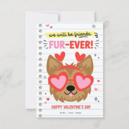 Vrienden Fur-ever Dog Kinder Klaslokaal Valentijn  Kaart