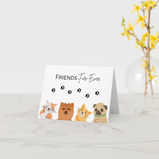 Vrienden Fur-Ever - Pun Kaart (Gele Bloem)