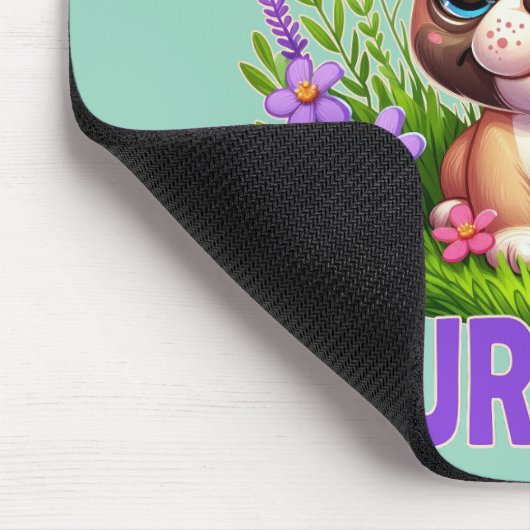 Vrienden Furever woordspeling. Schattigee Franse B Muismat (Hoek)