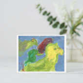 Vrienden gaan briefkaart verkennen (Staand voorkant)