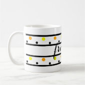 Vrienden Geel Sinaasappel Polka Dots Koffiemok (Links)