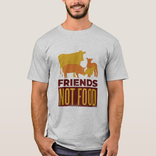 Vrienden geen landbouwhuisdieren t-shirt (Voorkant)