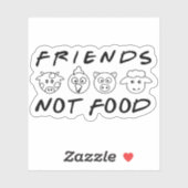 Vrienden, geen voedsel, Vegan Activism Sticker (Vel)