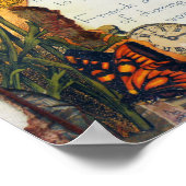 Vrienden Gemengde Media Vlinders Bloemen Collage Poster (Hoek)