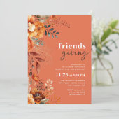 Vrienden geven diner floraal kaart (Staand voorkant)