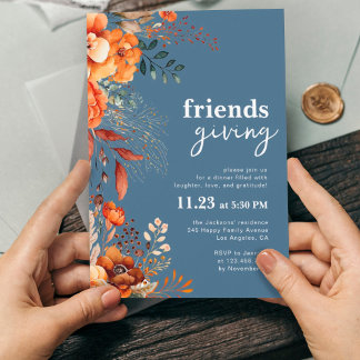 Vrienden geven diner floraal kaart