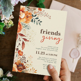 Vrienden geven diner floraal kaart