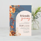 Vrienden geven diner florale witte boog kaart (Staand voorkant)