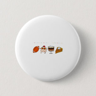 Vrienden Geven Kalkoen Voetll Pompoen Thanksgiving Ronde Button 5,7 Cm