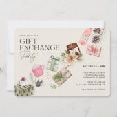 Vrienden Gift Exchange Groene Vakantie Party Kaart (Voorkant)