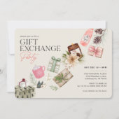 Vrienden Gift Exchange Roze Vakantie Party Kaart (Voorkant)