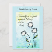 Vrienden - God zorgt voor ons Gezegde Tekening Bedankkaart (Voorkant)