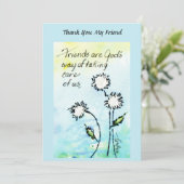Vrienden - God zorgt voor ons Gezegde Tekening Bedankkaart (Staand voorkant)