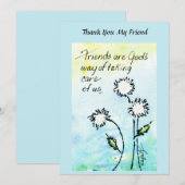 Vrienden - God zorgt voor ons Gezegde Tekening Bedankkaart (Voorkant / Achterkant)