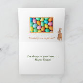 VRIENDEN Grappige kat en konijn Pasen Kaart (Binnen)