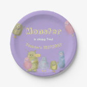 Vrienden Grappige Monsters verjaardag Papieren Bordje (Voorkant)