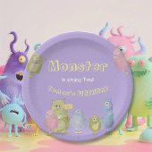 Vrienden Grappige Monsters verjaardag Papieren Bordje