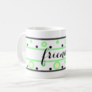Vrienden Groen Crème Stippen Koffiemok