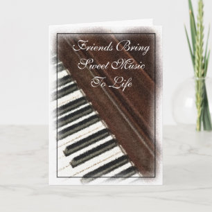 Vrienden halen muziekkaart feestdagen kaart
