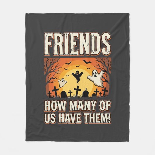 Vrienden Halloween Geest Kerkhof Ontwerp_1 Fleece Deken (Voorkant)