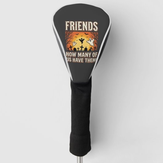 Vrienden Halloween Geest Kerkhof Ontwerp_1 Golfheadcover (Voorkant)